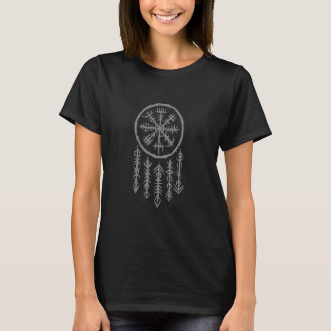 Viking Vegvisir Symbol T Shirt (Framsida)