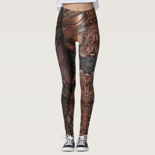 Viking Vest Armor Brown Leather Abstrakt Leggings
