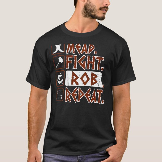 Viking Vikings Viking för att starta om drabb T Shirt (Framsida)