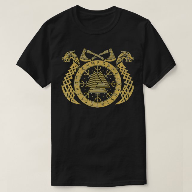 Viking volknut Helm of awe warrior symbol Premium T Shirt (Design framsida)