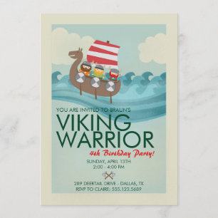 Viking Warrior Birthday-inbjudan Inbjudningar
