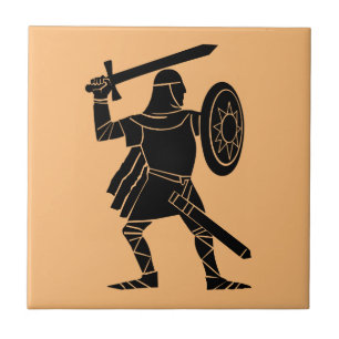 Viking Warrior Ceramic Tile - Fet Vintage Art Kakelplatta