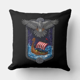 Viking Warrior Frakt Raven Kudde