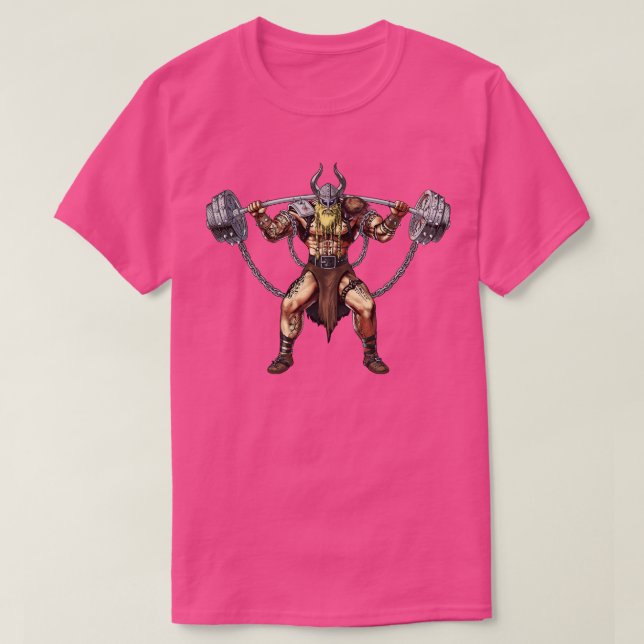 Viking Warrior Gym BodyBuilder T Shirt (Design framsida)
