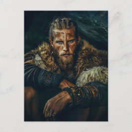 Viking Warrior in Authentic Attire Vykort