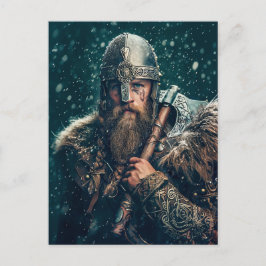 Viking Warrior in Authentic Attire Vykort