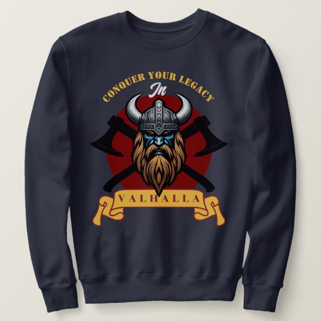 Viking Warrior Lång Ärmad Tröja (Design framsida)