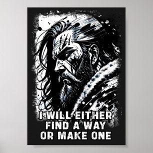Viking warrior Norse Mythology Powerful ord Poster