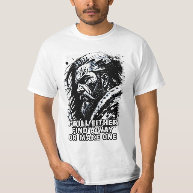 Viking warrior Norse Mythology Powerful ord T Shirt (Framsida)