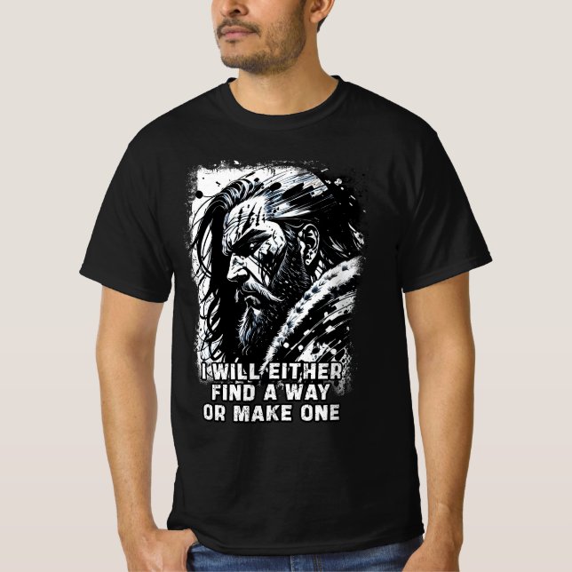 Viking warrior Norse Mythology Powerful ord T Shirt (Framsida)