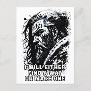 Viking warrior Norse Mythology Powerful ord Vykort