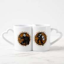 Viking Warrior och Shield Maiden Hans och Hers