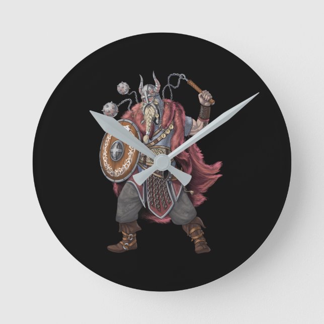 Viking Warrior Rund Klocka (Framsida)