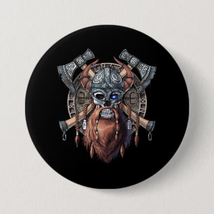 Viking Warrior Skull Knapp