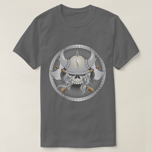 Viking Warrior Skull T Shirt (Design framsida)