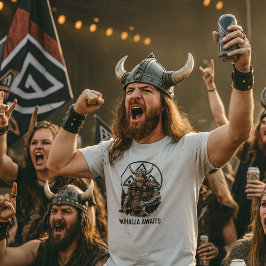 Viking Warrior Valhalla Awaits Valknut Graphic T Shirt