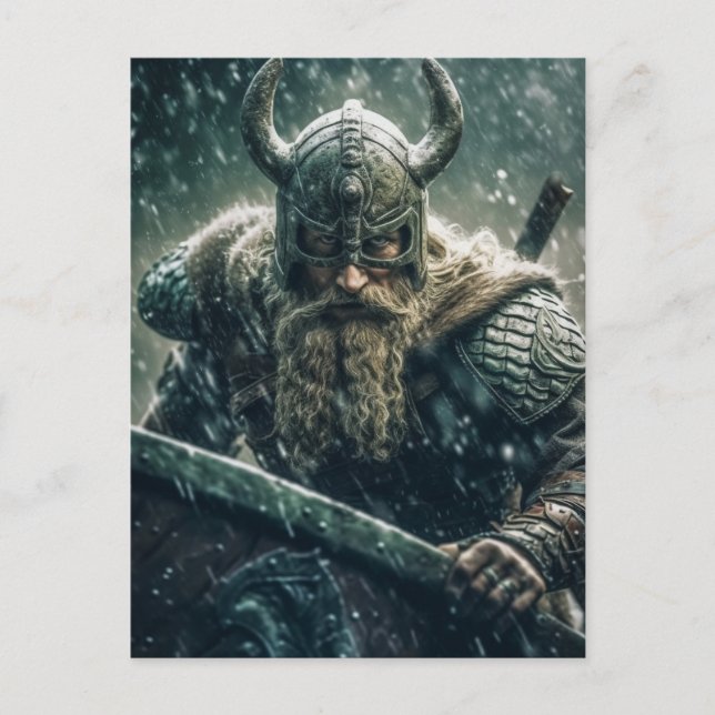 Viking Warrior Vykort (Framsida)