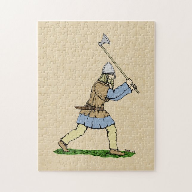 Viking Warrior Wielding Broad-Ax Pussel (Vertikal)