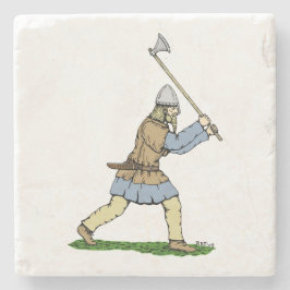 Viking Warrior Wielding Broad-Ax Stenunderlägg