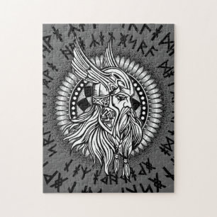 Viking Warrior Winged Helmet Pussel