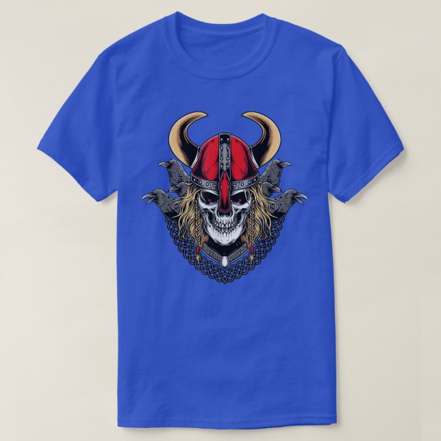 Viking Warrior With Raven  T Shirt (Design framsida)