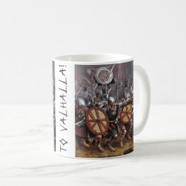 Viking Warriors Charge in i Battle Coffee Mugg