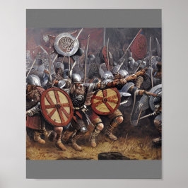 Viking Warriors Charge in i Battle Poster