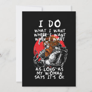 Viking Woman Norse Mythology Warrior Norge Gift Inbjudningar