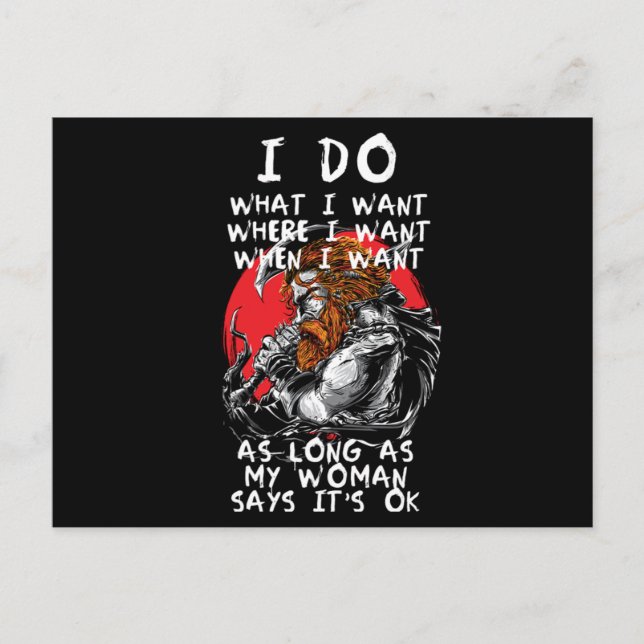 Viking Woman Norse Mythology Warrior Norge Gift Vykort (Framsida)