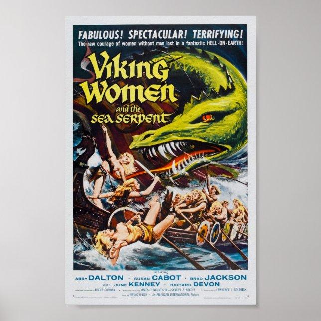 Viking Women and Sea Serpent Movie Poster (Framsidan)