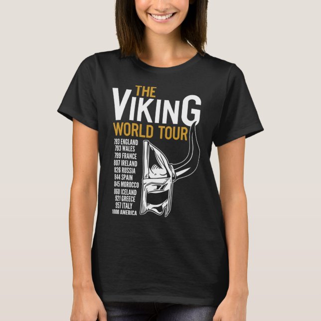 Viking World Tour Norse Vikings Mythology Valhall T Shirt (Framsida)