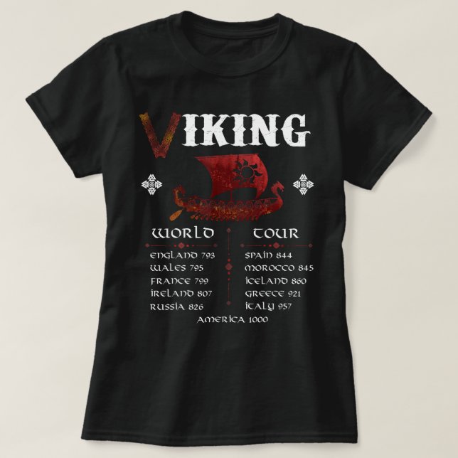 Viking World Tour Viking Frakt T Shirt (Design framsida)