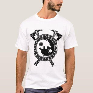 Viking Yin Yang Varg och Ax T Shirt