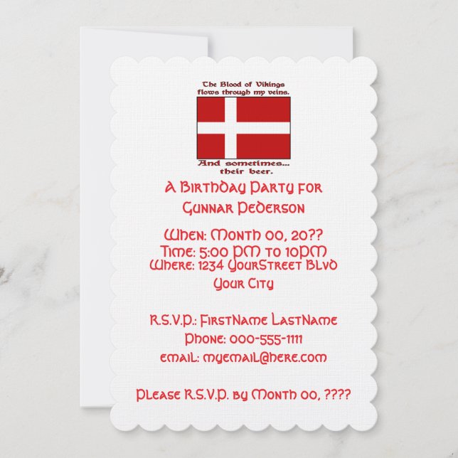 Vikingablod Flödar Genom Ådrorna Ibland Öl Inbjudningar (Framsida)