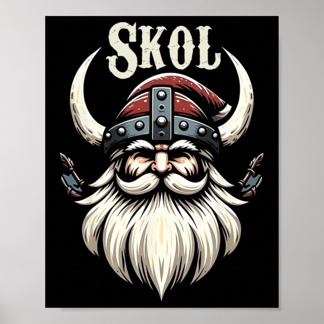 Vikingarnas tomteluva julpyjamas coola nordiska sk poster (Framsidan)