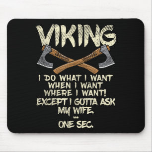 Vikingars fru, jag frågar min fru meme Design Musmatta