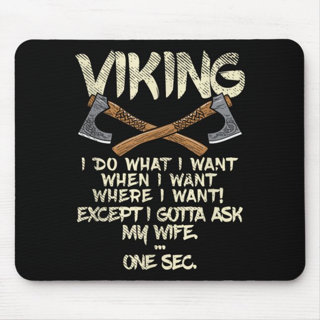 Vikingars fru, jag frågar min fru meme Design Musmatta (Framsidan)