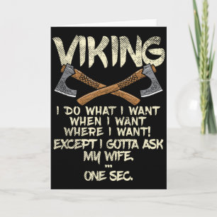 Vikingars fru, jag frågar min fru meme Konstverk Kort