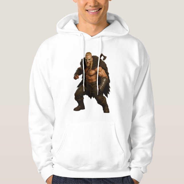 Vikingbarbarhjälte hoodie (Framsida)