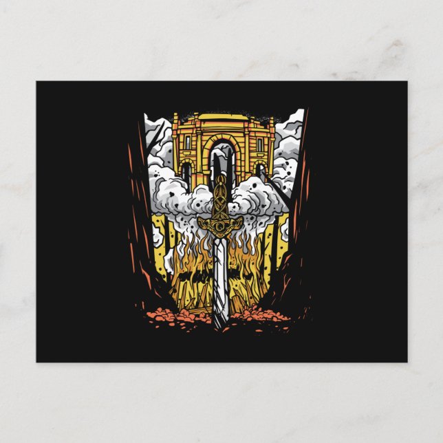 Vikingbegravning Vykort (Framsida)