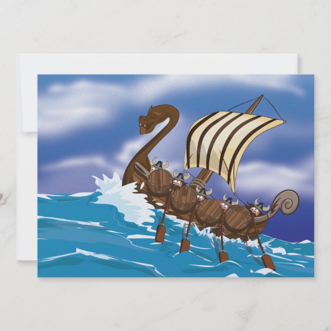 Vikingfartyg Inbjudningar (Framsida)