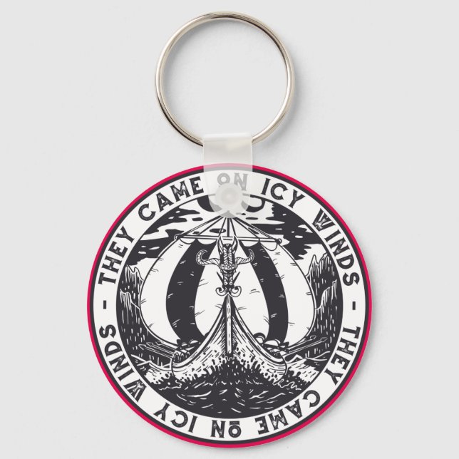 Vikingfartyg Skandinavisk Nordisk Design Nyckelring (Framsida)