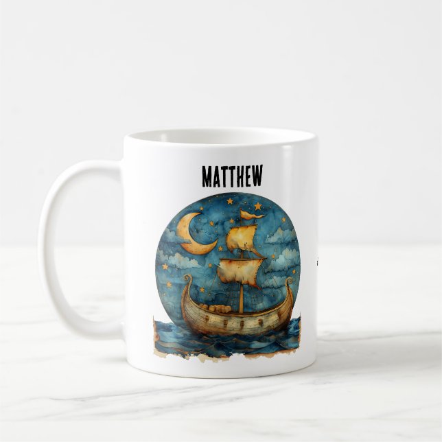 Vikingfartyget Personlig Kaffe Mugg (Vänster)