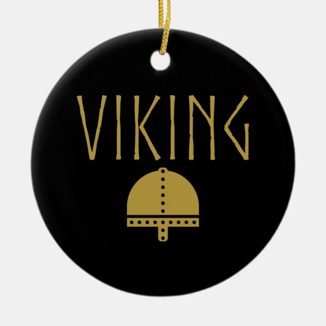 Vikinghjälm Ornamenter Julgransprydnad Keramik (Framsidan)