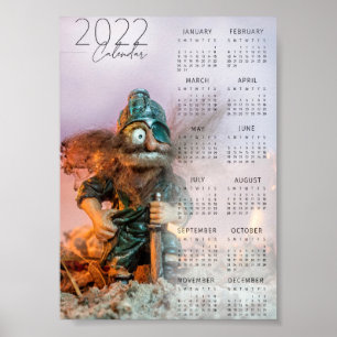 Vikinginspirerad kalender för 2022 poster