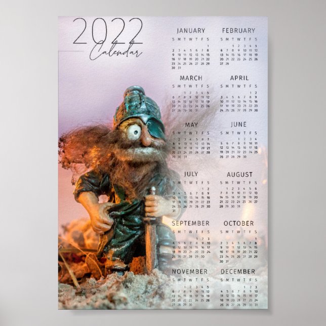 Vikinginspirerad kalender för 2022 poster (Framsidan)