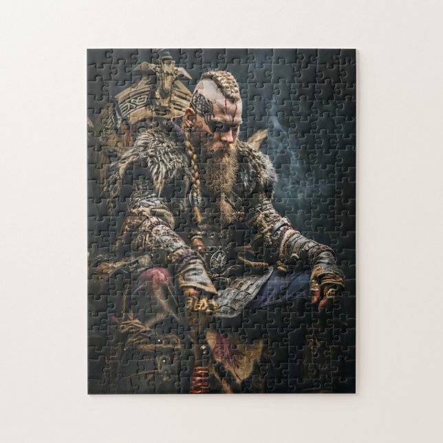 Vikingkrigare i äkta dräkt pussel (Vertikal)