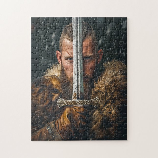 Vikingkrigare i äkta klädsel pussel (Vertikal)
