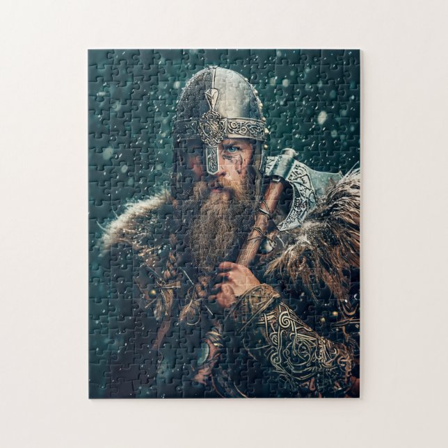 Vikingkrigare i äkta klädsel pussel (Vertikal)