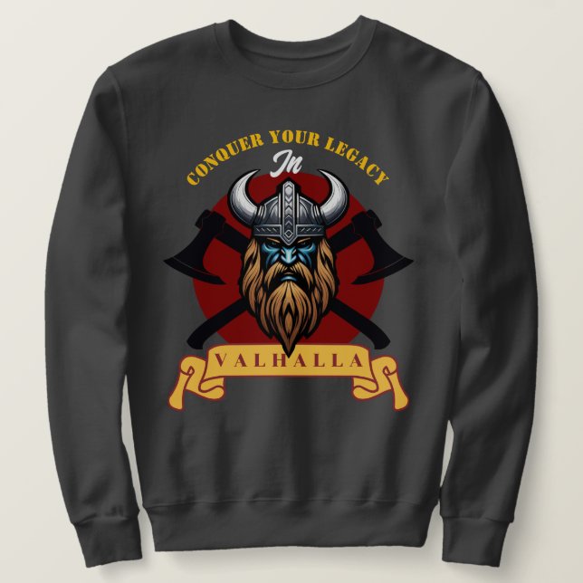 Vikingkrigare Lång Ärmad Tröja (Design framsida)